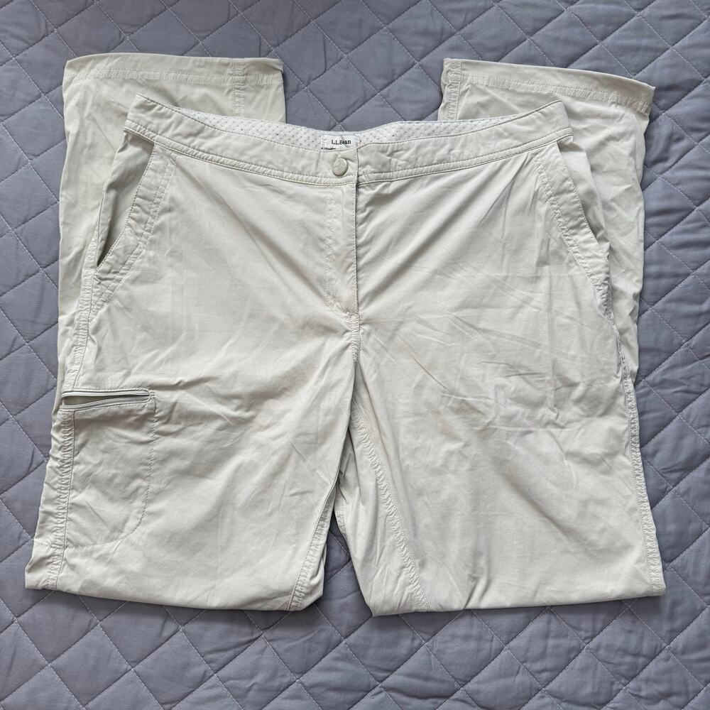 L.L.Bean Water-Repellent Comfort Trail Pants, Mid-Rise Straight-Leg Women’s 14